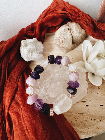 Compassion & Restoration - Amethyst & Kunzite Bracelet