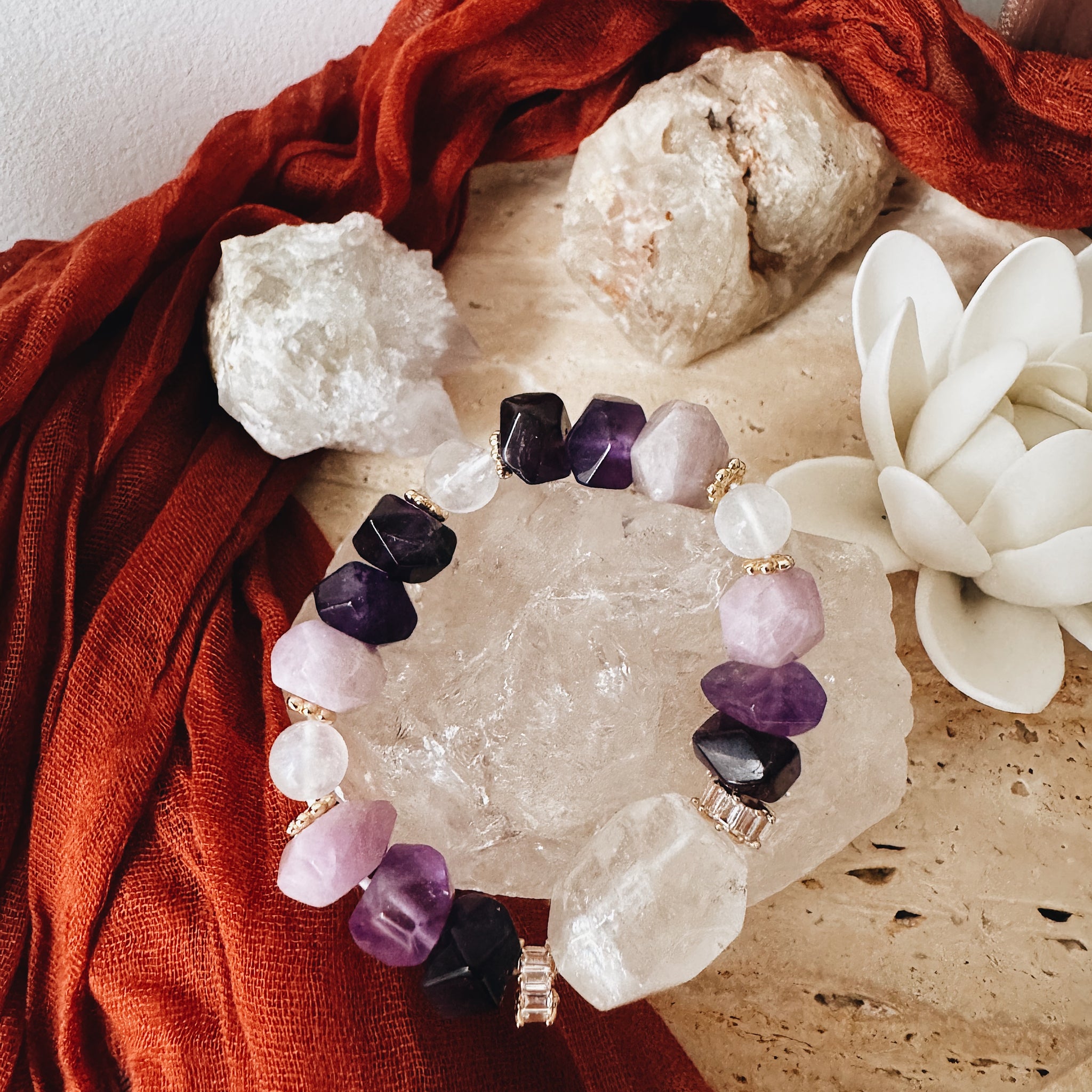 Compassion & Restoration - Amethyst & Kunzite Bracelet